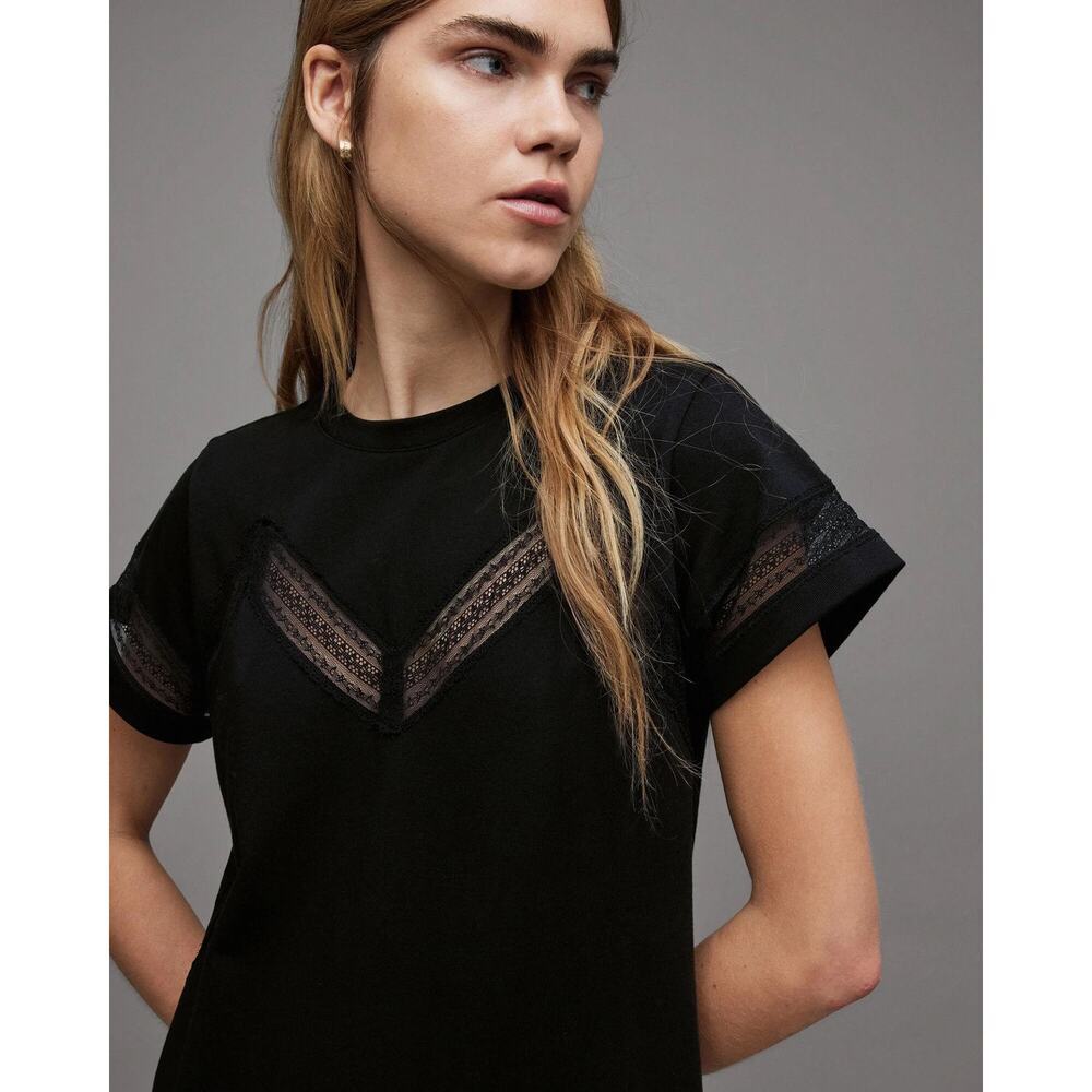 Allsaints Lina Lace Tee-Women Size US 2/ EU 34